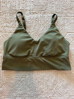 OFFLINE by Aerie Real Me Medium Support Olive Green Sports Bra Size Large